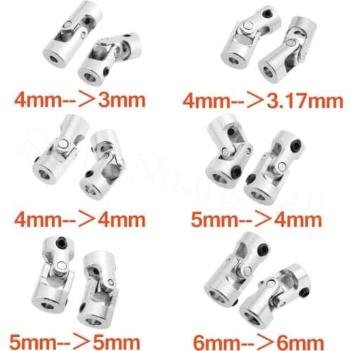 2pcs Steel Drive Shaft Universal Joint 3/4/5/6mm for AX10/SCX10/TAMIYA/TAMIYA CC01/F350 RC Crawler Drift Car Tractor Boat Parts