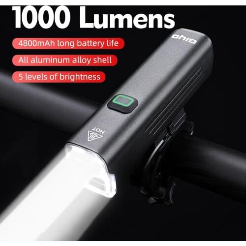 GIYO bicycle headlight road bike mountain bike bright light flashlight waterproof USB rechargeable 1000 lumens LED Cycling