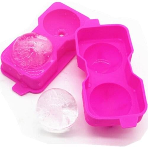 Bar 2 cavity big round ice hockey mold, silicone spherical ice cup mold, small ice hockey ice tray mold, round