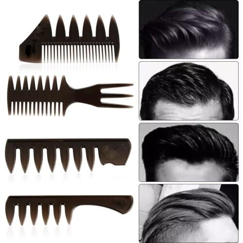1PC Fashion Barber Shop Salon Wide Teeth Hairbrush Fork Comb Men Beard Hairdressing Brush Salon Accessory Styling Tool Hot New