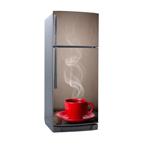 3D Fridge Sticker Cup Of Coffee Refrigerator Door Cover Kitchen Home Decoration Accessories Modern 3d Wall Stickers Customizable