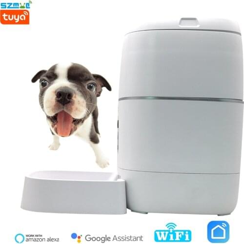 Tuya Smart Wifi Large Capacity Dogs Cats Automatic Feeder Food Dispenser Pet Feeding Bowl For Cat Dog Supplies With Camera