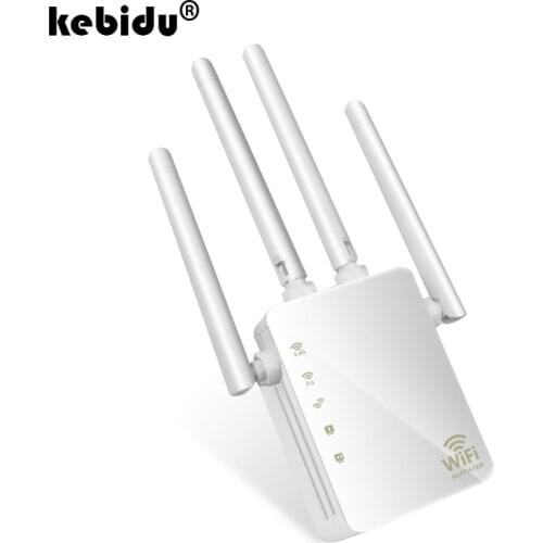 Kebidu 1200Mbps Home Wireless Extender Router Wifi Repeater 2.4Ghz / 5Ghz Long Wifi Range Extender Booster 4*2dbi Antenna