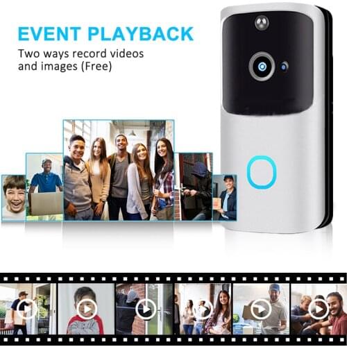 WiFi Wireless Video Doorbell Two-Way Talk Noise Cancellation Smart PIR Door Bell Security Camera HD Smart Wifi Doorbell