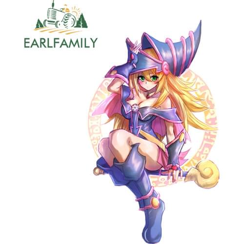 EARLFAMILY 13cm x 7.7cm Car Sticker for Dark Magician Girl Yu-Gi-Oh Waterproof Decal Personality Motorcycle Car Assessoires