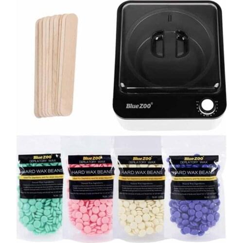 Electric Hair Removal Wax Melting Machine Hair Removal Kit Wax Heater Waxing Kit Wax Beans Wooden Stick Hair Removal Kit