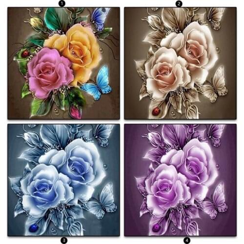 Beautiful flowers, DIY, diamond painting, cross stitch, ladies needlework, home decoration, square mosaic, 5D diamond embroidery