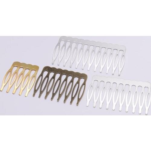 10Pcs 5/8/10/12 Teeth Metal Hair Comb Bronze Tone Hair Clips Claw Hairpins DIY Jewelry Findings Components Wedding Hair Supplies