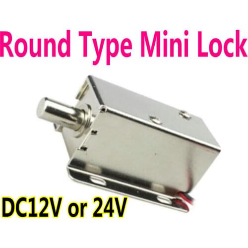 Round type mini size Lock DC12V DC24V Option Electronic Bolt lock access control system,Door locker tiny counter lock door lock