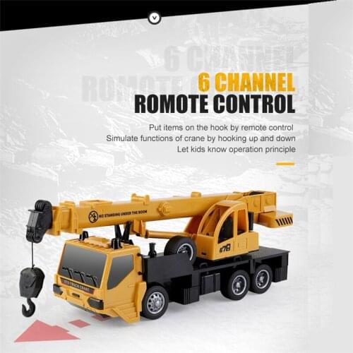 2.45GHz Remote Control Crane 6 Channel Remote Control Mobile Crane With Light RC Vehicles Cars Toys For Kids gift