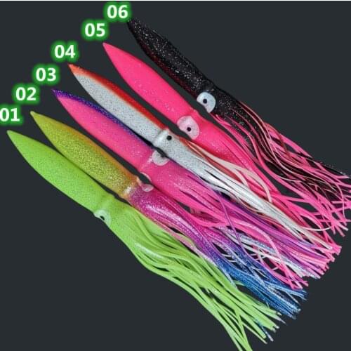 Swolfy 6pcs/lot 30cm/40G Soft Bait Big Octopus Skirt Squid Skirt Lures Trolling Bait Pike sea dragon soft fishing lure