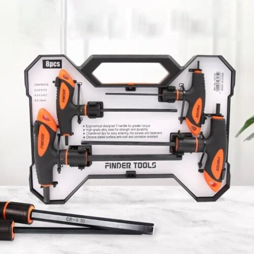 M4YC Hex Key Set with T-Handle 8-Piece Wrench Set 2/2.5/3/4/5/6/8/10mm Heavy Duty Excellent Set Allen Key Set