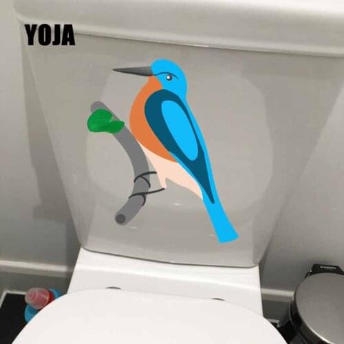YOJA 22.6X19.8CM WC Toilet Sticker Intereting Cartoon Bird Wall Decal Modern Art Bathroom Home Decor T5-0770