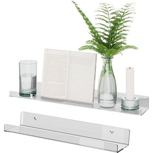 Home Office Book Storage Rack Photo Collection Acrylic Wall Shelf Kid Bookshelf Clear Bathroom Storage Shelves Display Organizer