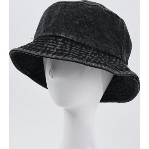 Spring And Summer Womens Bucket Hat Cowboy Fishermans Hat Outdoor Simple Sunshade Womens Hat Pure Color Cotton Hat Cowboy