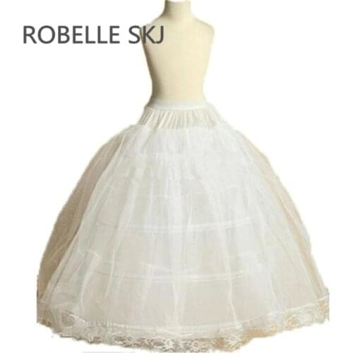 Long Petticoat for Children Little Girl 3 Hoops Petticoat Crinolines Slip Underskirt Jupon Enfant Rockabilly 80cm