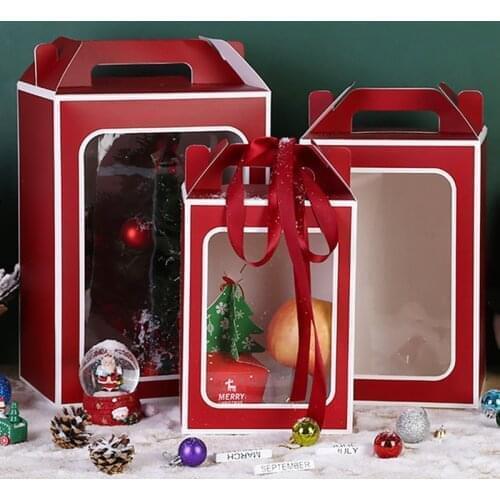 Transparent Show Window Flower Handle Box Waterproof Flower Packaging Bags Flower Folding Handbag Hanging Gift Bags
