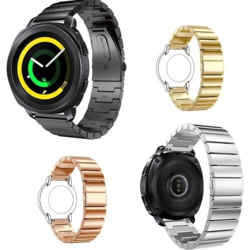 Solid Metal Stainless Steel Watch Band For Garmin Vivoactive 3/3 music 20mm Strap For Samsung Gear Sport SM-R600 Gear S2 Classic