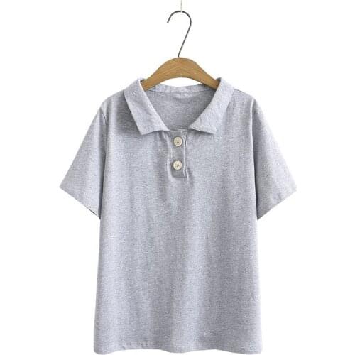 Plus Size XL-4XL Womens Turn Down Collar Polo Shirts Casual Short Sleeve Simple t-shirts Officewear Oversized Tee