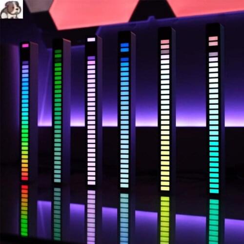 LED Sound Control Pickup Rhythm Lights Voice-activated RGB Colorful USB LED Car Atmosphere Light Sound Activated Lamp Adjustable