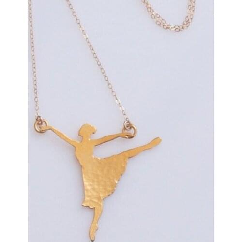 Trendy Dance Pendant Necklace Dancing Ballerina Dancer Gift for Party Women Necklace