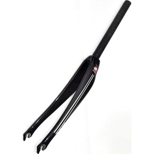 3K braid full carbon fiber fork road bike gloss front fork Straight tube diameter 28.6mm bicycle parts for700C Highway tire