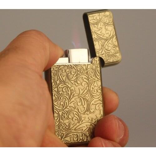 Rounded Corners Fortune Flower Steel Sound Loud Creative Windproof Inflatable Lighter Gadgets for Men Encendedores Creativos