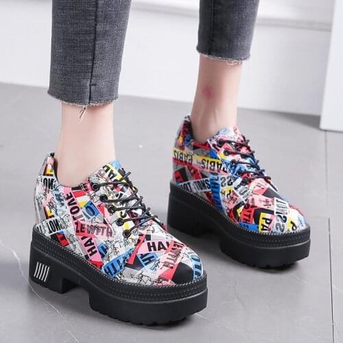 Women Chunky Sneakers 2021 Fashion Spring High Platform Sport Dad Shoes 8CM Ladies Running Vulcanize Shoe Woman Tenis Feminino