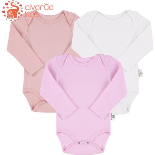 1Pcs/Lot Baby Bodysuit 100% Organic Cooton Baby Jumpsuit for Boy & Girl 0-24 Month Baby Long Sleeve Clothes Unisex Newborn Suits