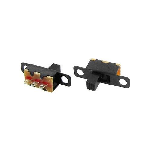 100 Pcs 5mm Height Knob 3 Pin 2 Position 1P2T SPDT Panel Slide Switch 0.5A 50V DC