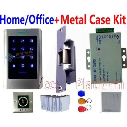 1,000 user EM ID card automatic door controller standalone touchable password pin code access control Strike lock+Power door kit