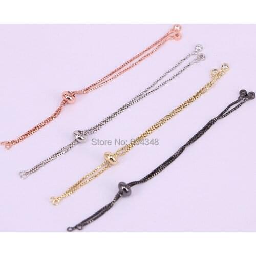 20PCS Gold / Black / Rose Gold / Silver Color Chain Bracelet Adjustable Chain Macrame Bracelet For DIY Women Jewelry