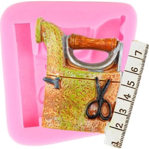 3D Scissors Iron Ruler Silicone Molds Fondant Cake Decorating Tools Soap Resin Polymer Clay Candy Chocolate Gumpaste Moulds