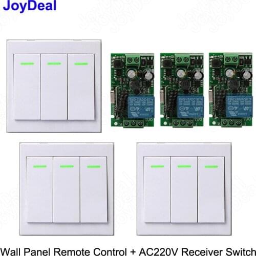 433MHz Universal Wireless Relay Receiver Module Switch AC 110V 220V 3Ch Remote Control Transmitter For Led Light Lamp Switch DIY