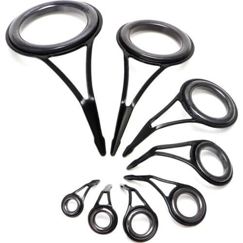 8pcs 8 Size Fishing Rod Guide Tip Top Ring Circle Pole Repair Kit Set Fishing