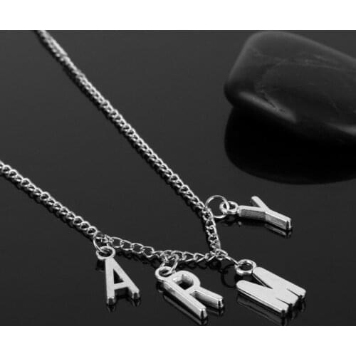 Army Letter Necklace Chokers for Men Women Boy Girl Kpop Men Pendant Chain Necklace Hip Hop Jewelry Punk Party Accessories