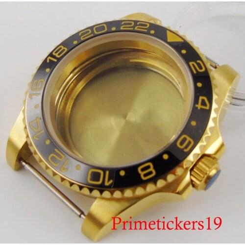 Bliger black bezel no magnifier watch case stainless steel fit EAT 2836 MIYOTA 8215 automatic movement