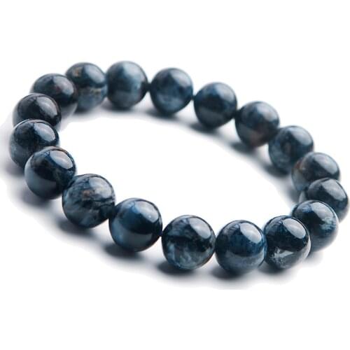 Genuine Natural Blue Pietersite Namibia Bracelet 11mm Cat Eye Woman Man Reiki Stone Gift Best Chatoyant Round Beads AAAAA
