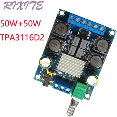 TPA3116 D2 Dual Channel 50Wx2 Amplifier Module DC 4.5-27V Digital Power 2 Channel Stereo Amplifier Board