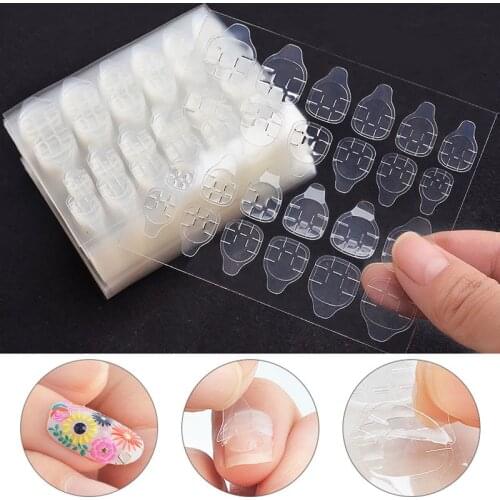 24Pcs Nail jelly double-sided tape Fake Nail Accessories Decoration Transparent Extension Tools for false nails self adhesive