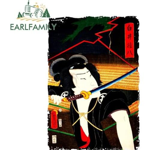 EARLFAMILY 13cm x 9.1cm for Ninja Samurai Funny Car Stickers Waterproof Sunscreen Decal Motorcycle Car Body Creativite Graphics