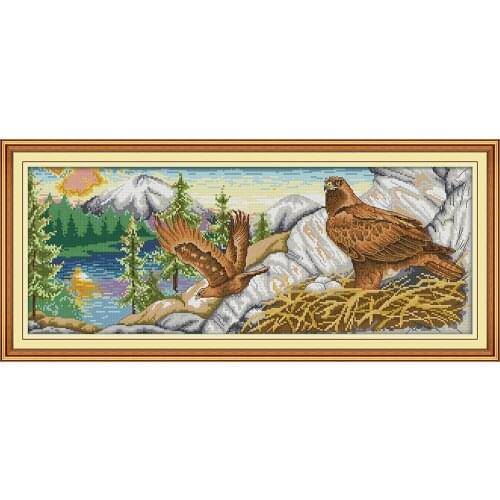 Joy sunday animal style Eagle DIY Handmade Needlework Cross Stitch Set Embroidery Kit 14CT 11CT Precise Printed Cross-Stitching