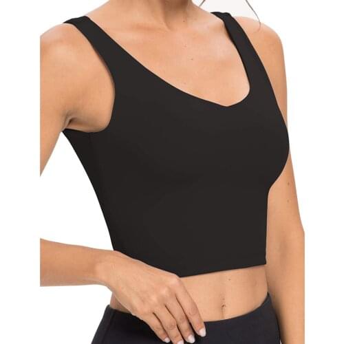 Corset Top Sports Bra Women Vest Type Push Up Gym Crop Top Padded Fitness Bra With Removable Cup Solid Tank Tops גופיות נשים