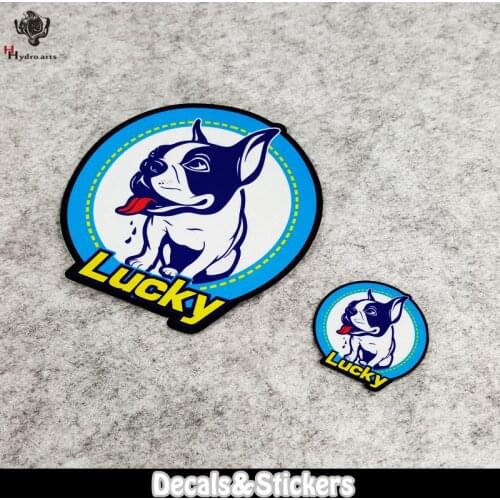 NO.LN247 Cartoon Lucky Bulldog MOTO GP Reflective Sticker Car Sticker Decals Racing Motorcycle Windshield Bike Tank cup