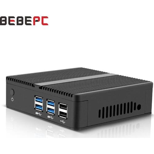 BEBEPC Mini PC Pentium 4405U Core i5 4200Y Celeron 3855U 2955U DDR3L Windows 10 HDMI WiFi HTPC 6*USB Fanless Office Computer
