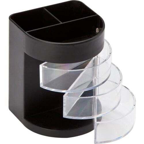 Comix Multifunctional pen container three-layer transparent storage simple fashion Students Stationery Office School Supplie