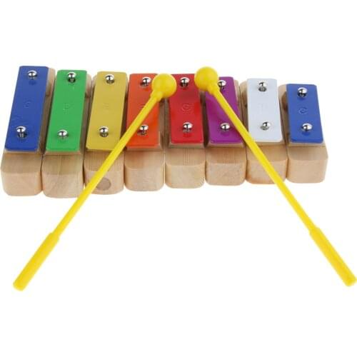 8 Notes Xylophone Sound Block Glockenspiel Hand Percussion Children Preschool Toys Gift