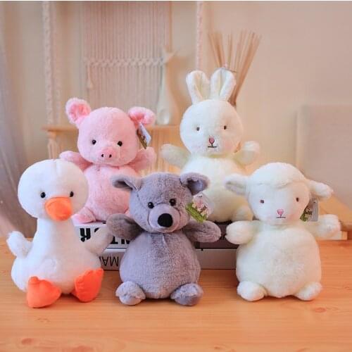 1pc 23cm Soft Baby Appease Toys Rabbit Duck Pig Sheep Wolf Stuffed Happy Animals Doll Lovely Gift Toys for Children