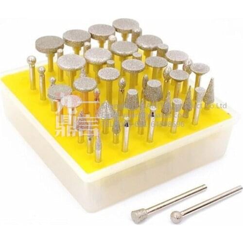 50pcs/set drill bits diamond burrs rotary burrs set for glass ceramics tile stone free shipping
