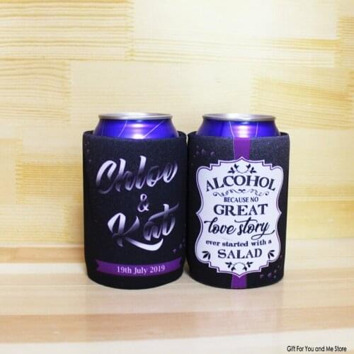 100pcs/lot Sublimate Stubby Holders Customized Logo 5mm Thickness Neoprene Stubby Coolers Stubbie For Business Can Cooler Bags